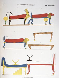 Collectie van oude Egyptische bedden, 1839-45